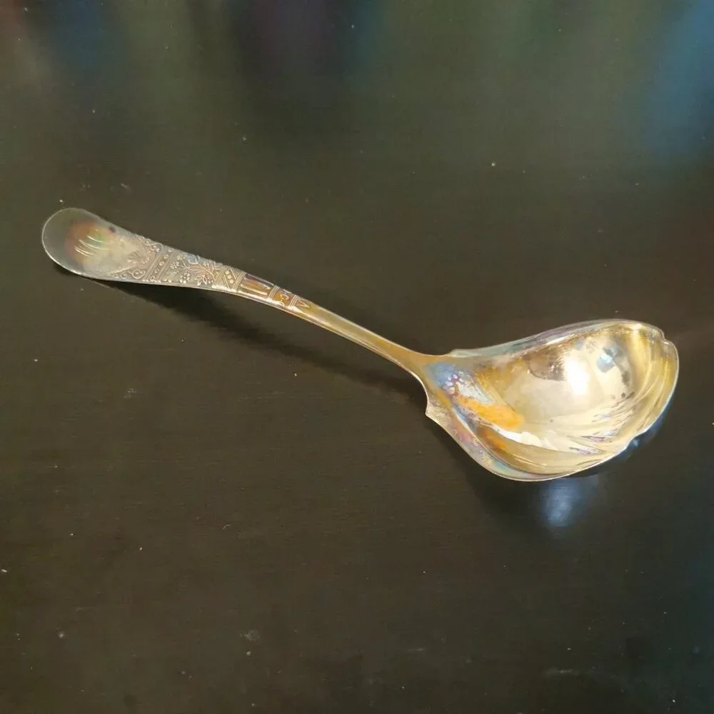 Antique‎ ROGERS BRO Flowers Pattern Silver Plate Ladle